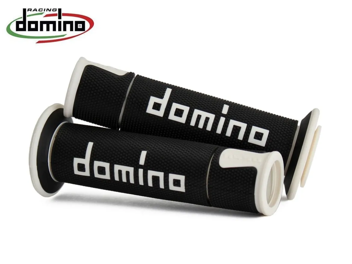 A450 COPPIA MANOPOLE NERO / BIANCO RACING DOMINO UNIVERSALI