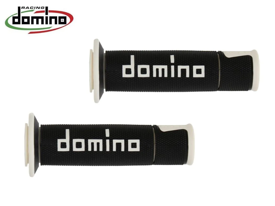 A450 COPPIA MANOPOLE NERO / BIANCO RACING DOMINO UNIVERSALI