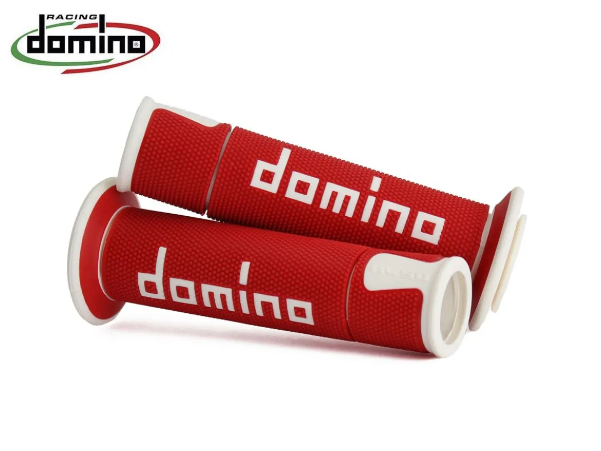 A450 COPPIA MANOPOLE ROSSO / BIANCO RACING DOMINO UNIVERSALI