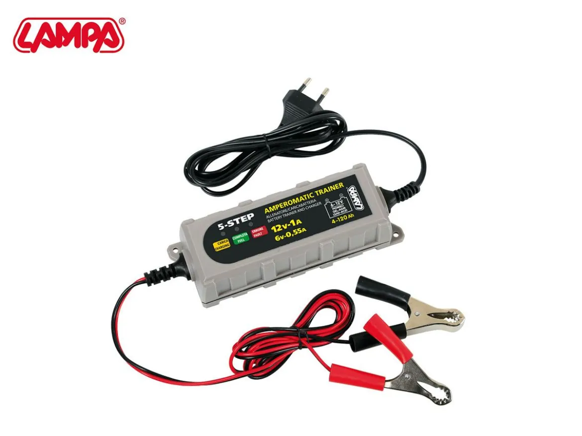 CARICABATTERIA INTELLIGENTE AMPEROMATIC TRAINER LAMPA 6/12V 5 STEP