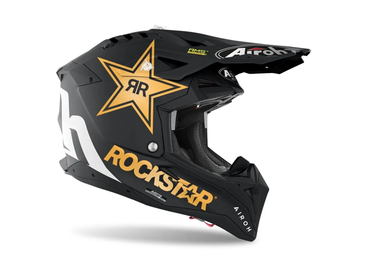 CASCO AIROH OFF ROAD AVIATOR 3 ROCKSTAR 22 NERO OPACO