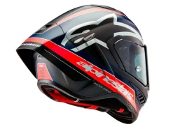 CASCO INTEGRALE ALPINESTARS SUPERTECH R10 TEAM ECE 06 NERO CARBON-ROSSO FLUO-BLU SCURO OPACO