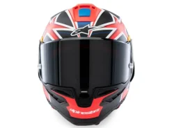 CASCO INTEGRALE ALPINESTARS SUPERTECH R10 TEAM ECE 06 NERO CARBON-ROSSO FLUO-BLU SCURO OPACO