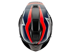 CASCO INTEGRALE ALPINESTARS SUPERTECH R10 TEAM ECE 06 NERO CARBON-ROSSO FLUO-BLU SCURO OPACO