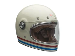 CASCO INTEGRALE BELL BULLITT STRIPES BIANCO ROSSO BLU LUCIDO