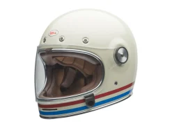 CASCO INTEGRALE BELL BULLITT STRIPES BIANCO ROSSO BLU LUCIDO