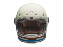 CASCO INTEGRALE BELL BULLITT STRIPES BIANCO ROSSO BLU LUCIDO