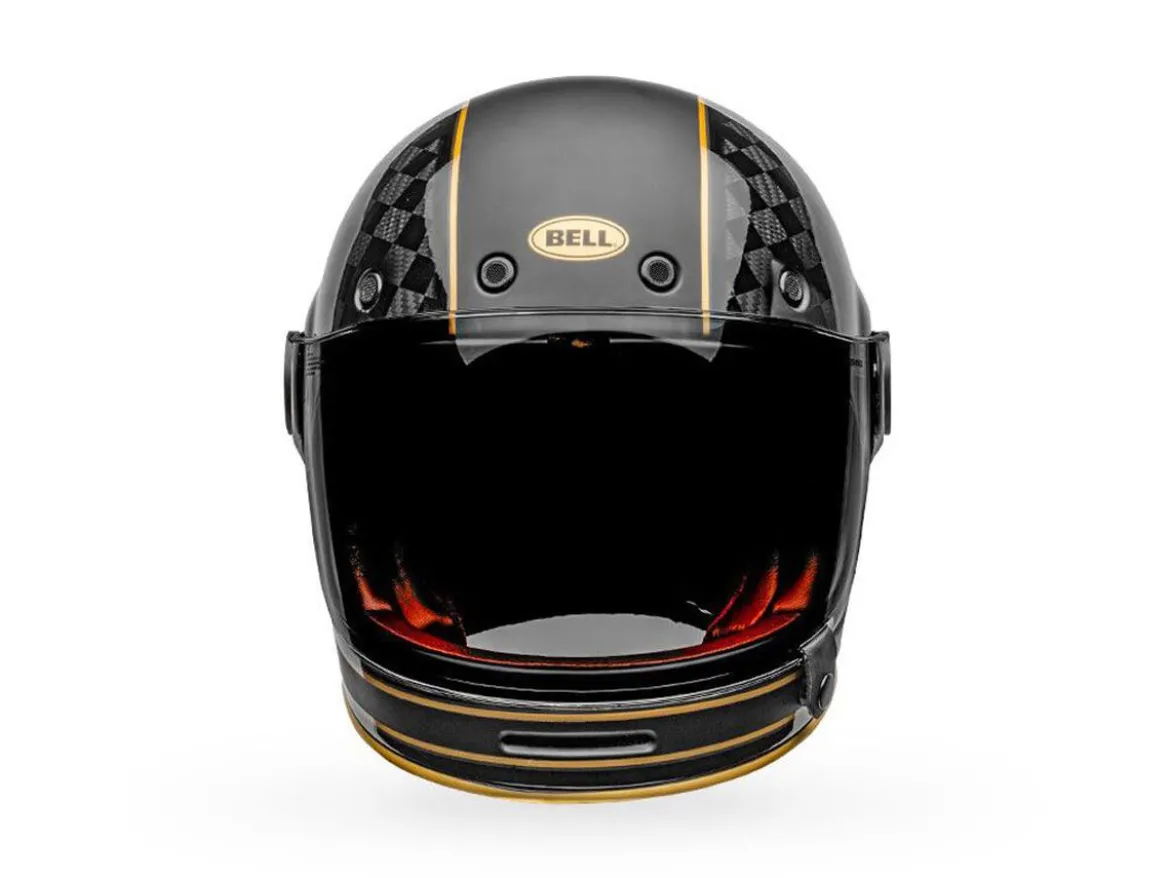 CASCO INTEGRALE BELL BULLITT CARBON RSD CHECK IT NERO E ORO OPACO