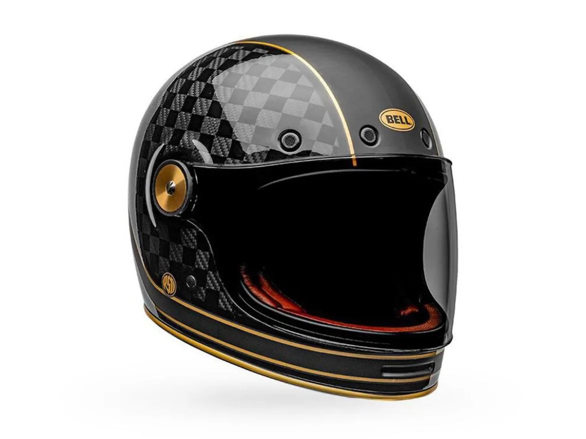 CASCO INTEGRALE BELL BULLITT CARBON RSD CHECK IT NERO E ORO OPACO