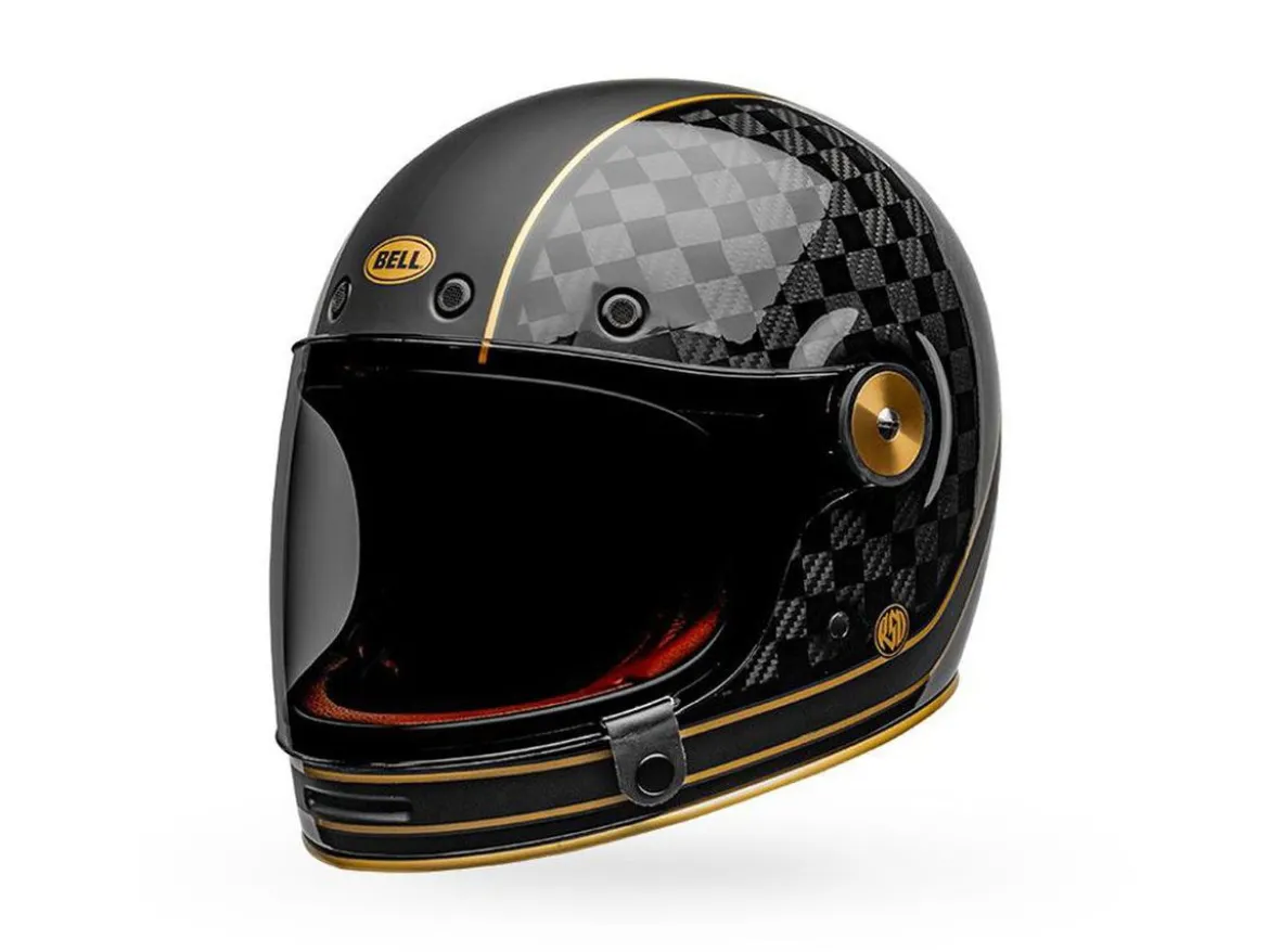 CASCO INTEGRALE BELL BULLITT CARBON RSD CHECK IT NERO E ORO OPACO