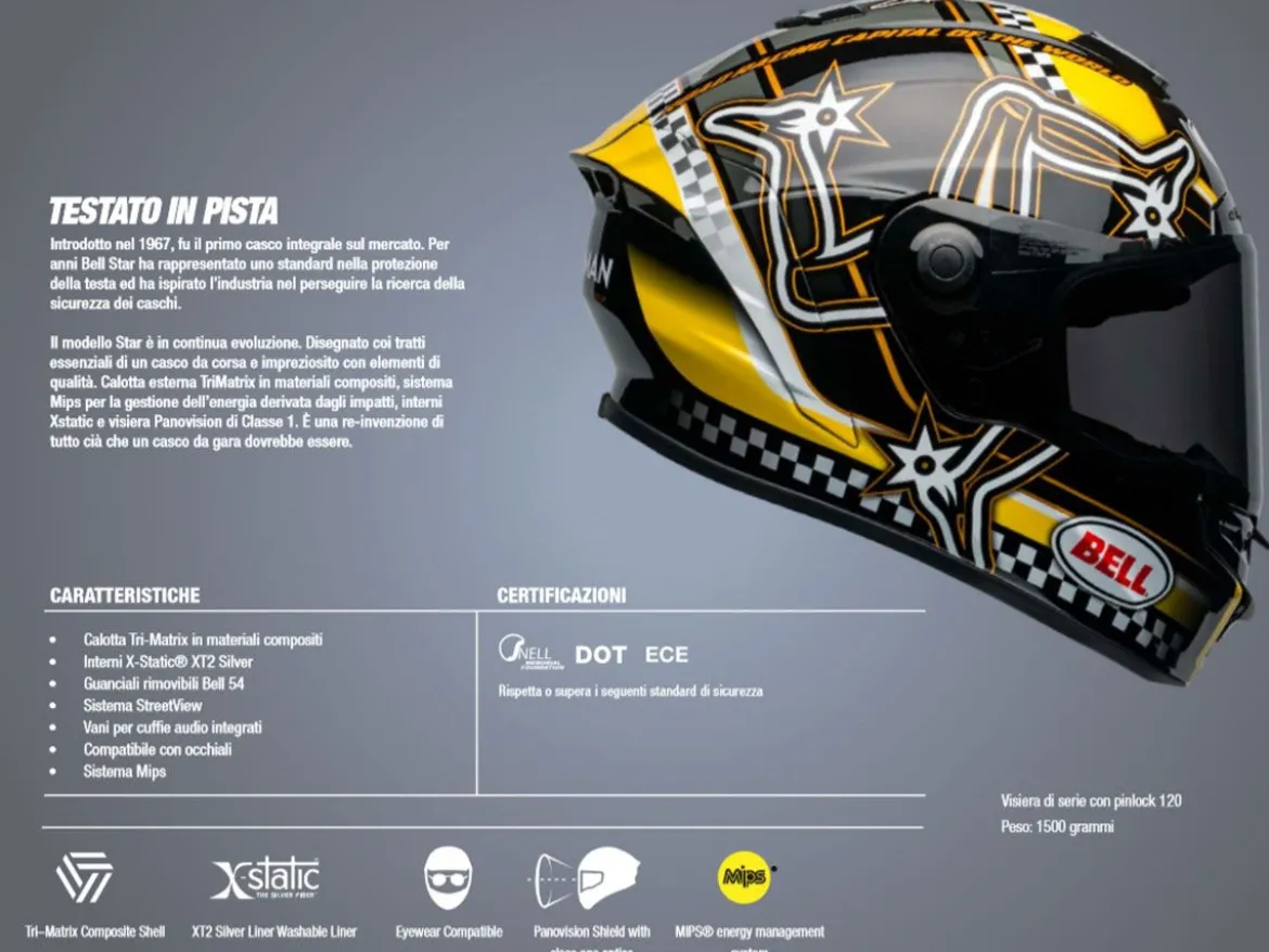 CASCO INTEGRALE BELL RACE STAR DLX LABYRINTH BIANCO / NERO