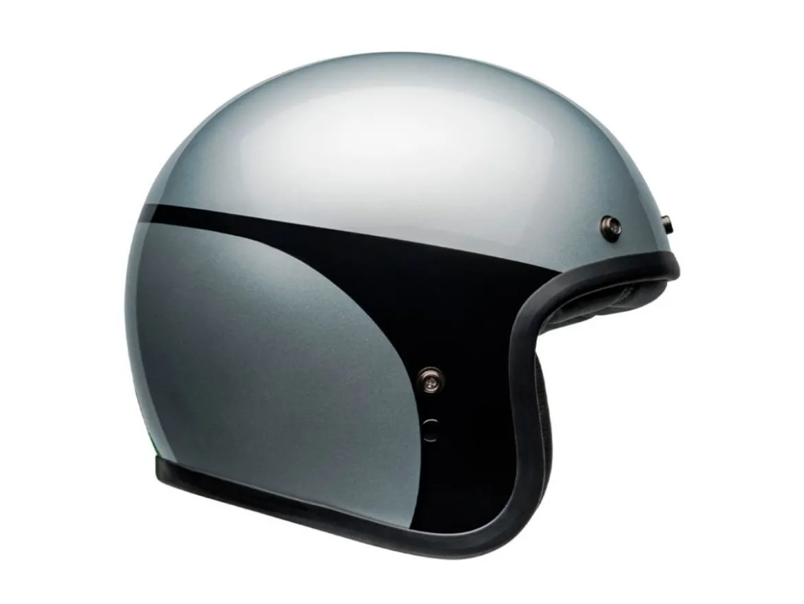 CASCO JET BELL CUSTOM 500 2024 CHASSIS ARGENTO/NERO LUCIDO ECE 06