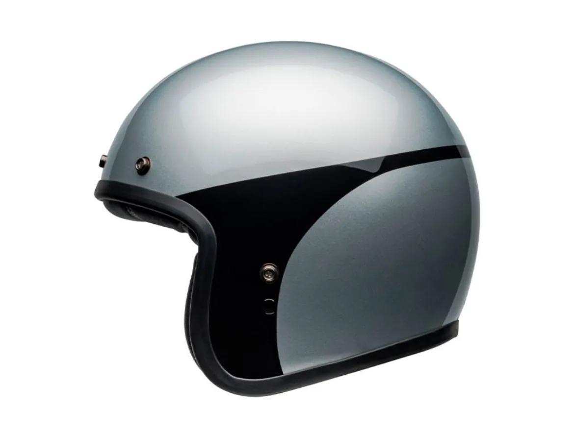 CASCO JET BELL CUSTOM 500 2024 CHASSIS ARGENTO/NERO LUCIDO ECE 06