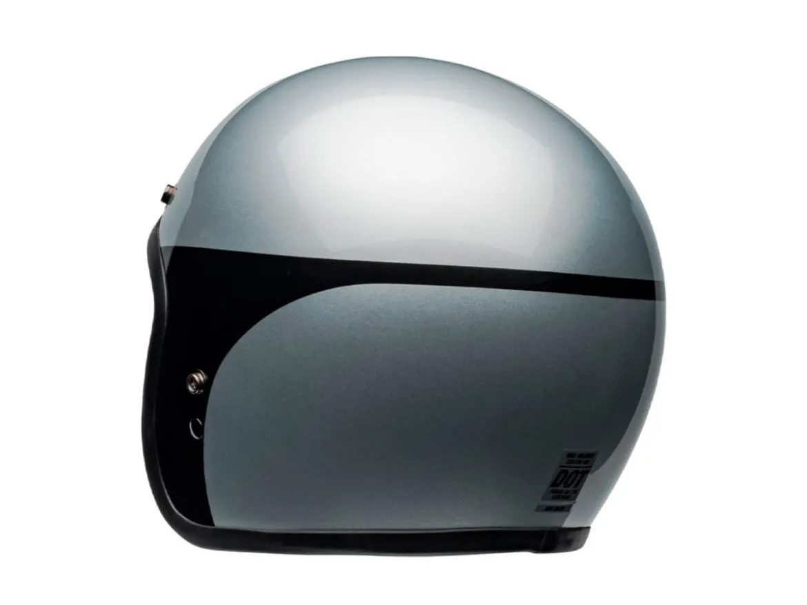 CASCO JET BELL CUSTOM 500 2024 CHASSIS ARGENTO/NERO LUCIDO ECE 06