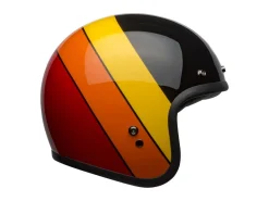 CASCO JET BELL CUSTOM 500 RIFF NERO GIALLO ARANCIONE ROSSO LUCIDO
