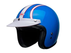 CASCO JET BELL CUSTOM 500 SIX DAY STEVE MCQUEEN BLU / BIANCO