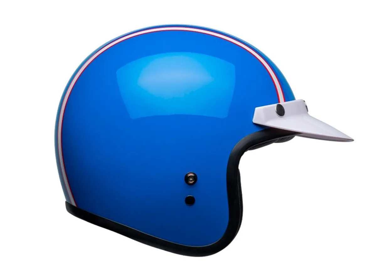 CASCO JET BELL CUSTOM 500 SIX DAY STEVE MCQUEEN BLU / BIANCO