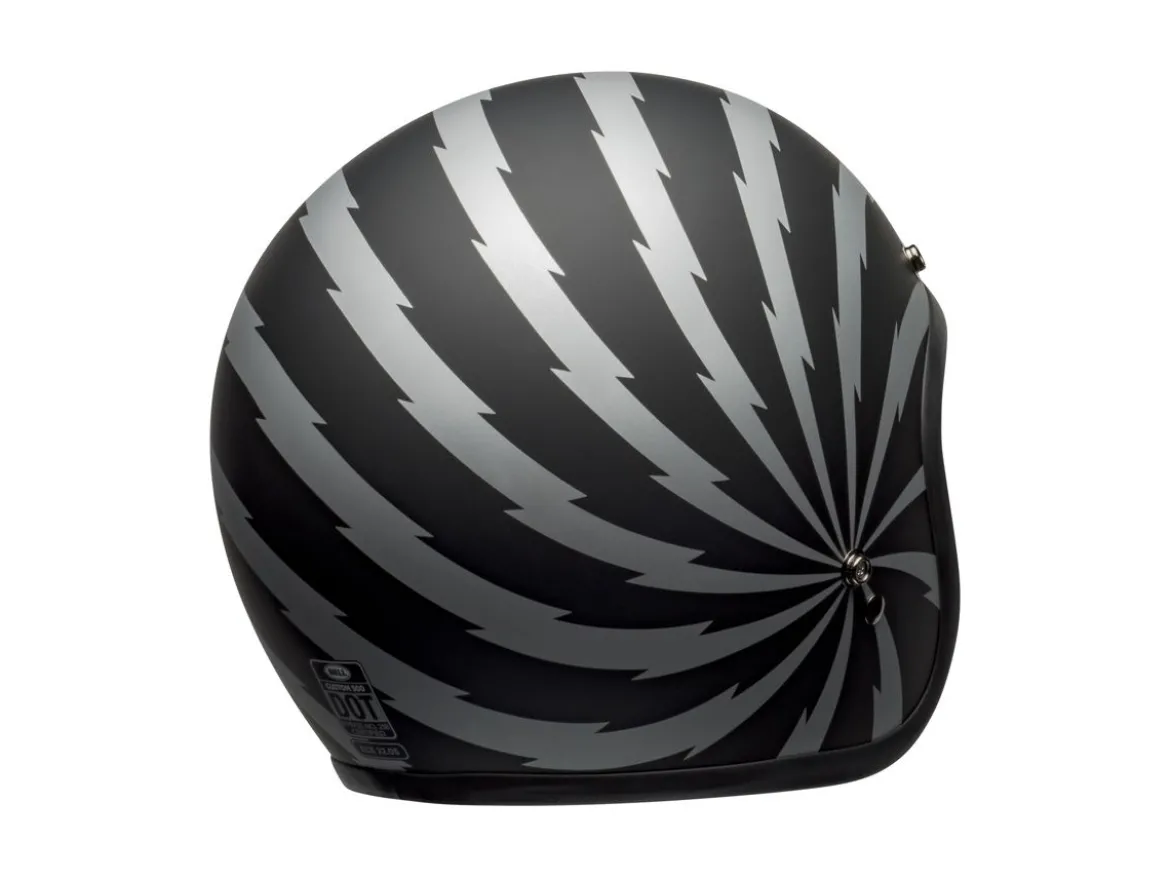 CASCO JET BELL CUSTOM 500 VERTIGO NERO ARGENTO OPACO