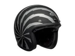 CASCO JET BELL CUSTOM 500 VERTIGO NERO ARGENTO OPACO