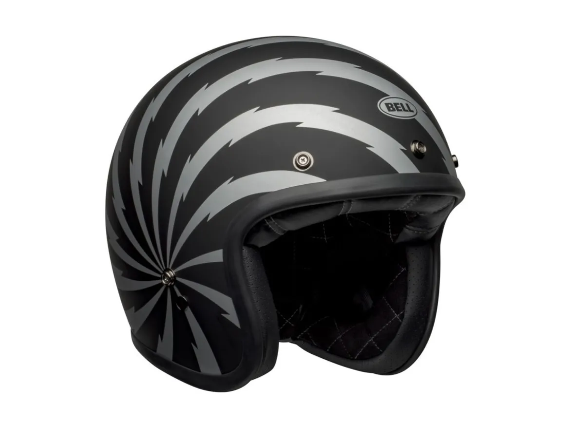 CASCO JET BELL CUSTOM 500 VERTIGO NERO ARGENTO OPACO