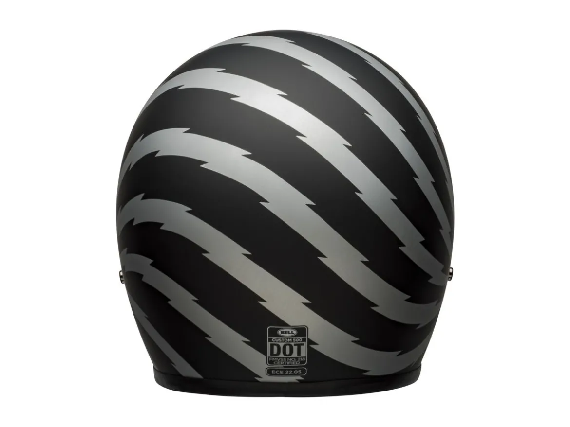CASCO JET BELL CUSTOM 500 VERTIGO NERO ARGENTO OPACO