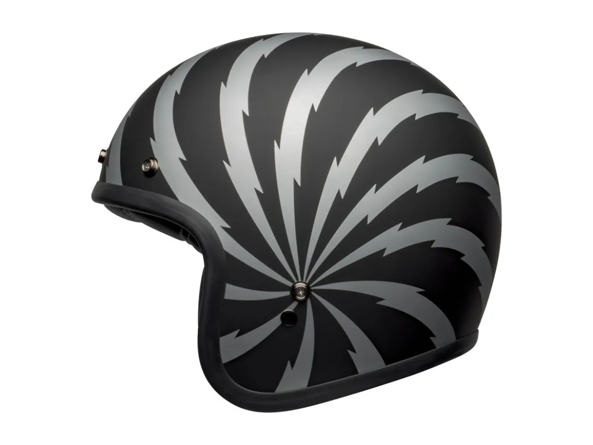 CASCO JET BELL CUSTOM 500 VERTIGO NERO ARGENTO OPACO
