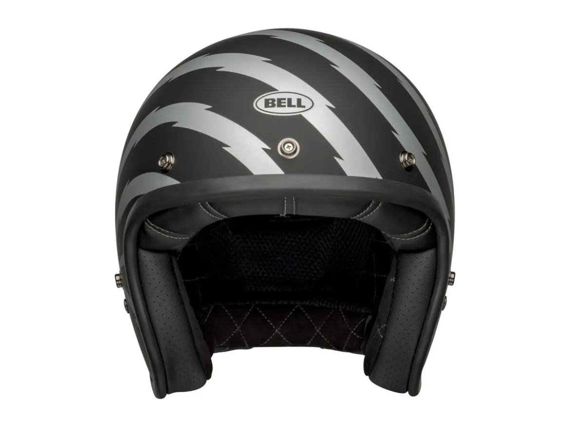 CASCO JET BELL CUSTOM 500 VERTIGO NERO ARGENTO OPACO