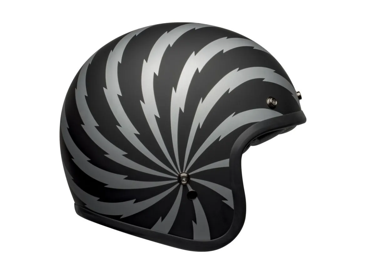 CASCO JET BELL CUSTOM 500 VERTIGO NERO ARGENTO OPACO