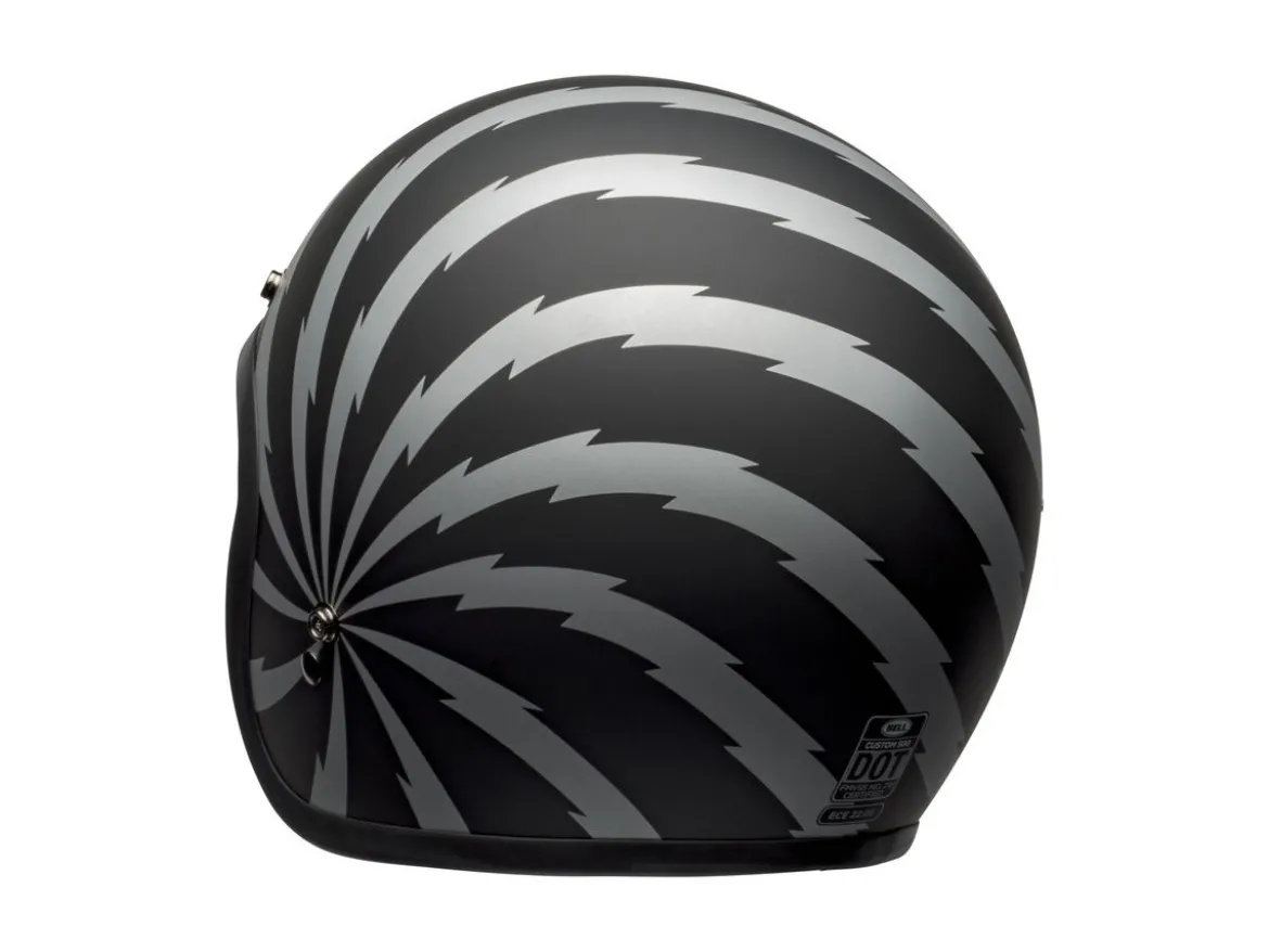 CASCO JET BELL CUSTOM 500 VERTIGO NERO ARGENTO OPACO