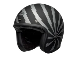 CASCO JET BELL CUSTOM 500 VERTIGO NERO ARGENTO OPACO