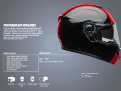 CASCO MODULARE BELL SRT M HARTLUCK JAMO NERO ROSSO OPACO E LUCIDO
