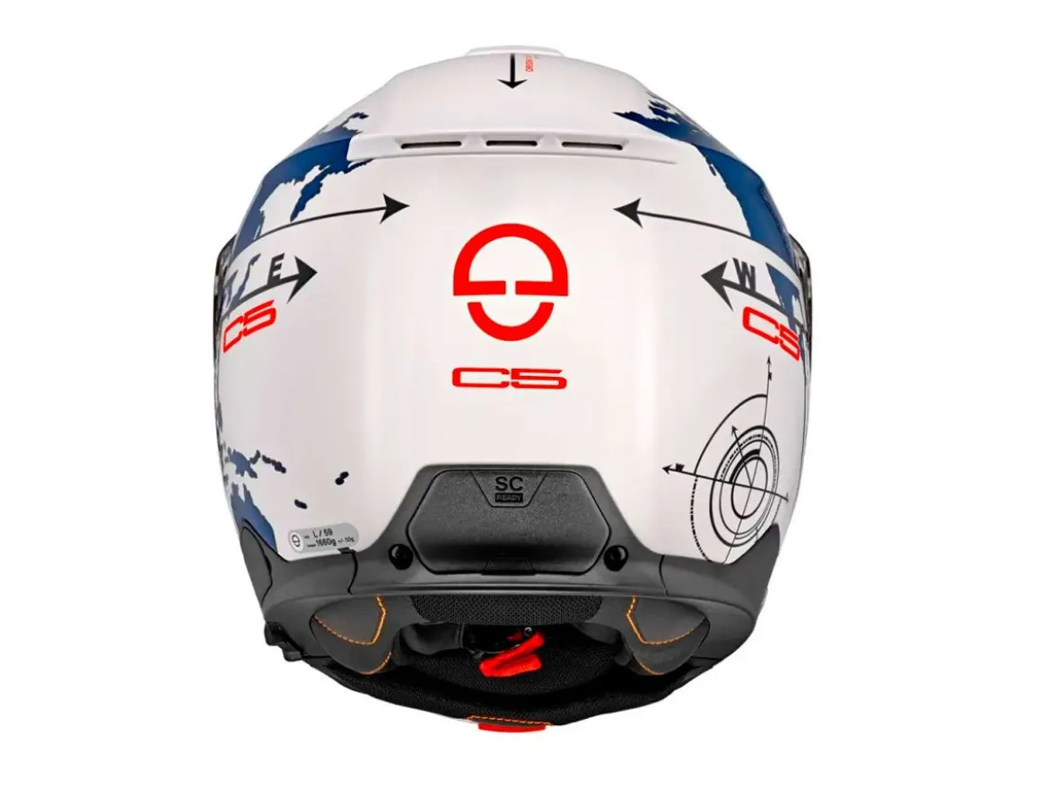 CASCO MODULARE SCHUBERTH C5 ECE DEKOR GLOBE BLUE