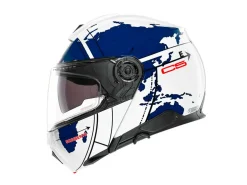 CASCO MODULARE SCHUBERTH C5 ECE DEKOR GLOBE BLUE