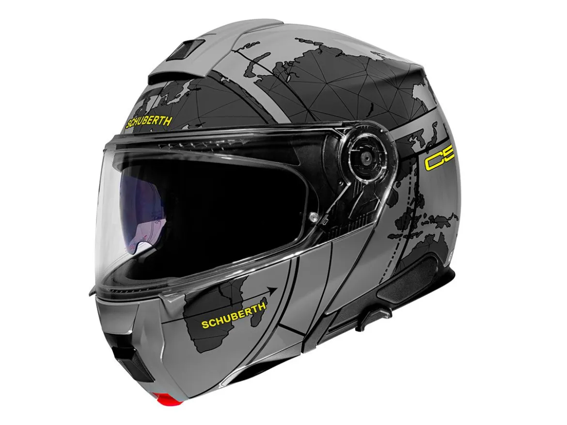 CASCO MODULARE SCHUBERTH C5 ECE DEKOR GLOBE GREY