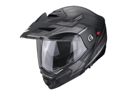 CASCO MODULARE SCORPION ADX-2 CARRERA NERO ARGENTO OPACO