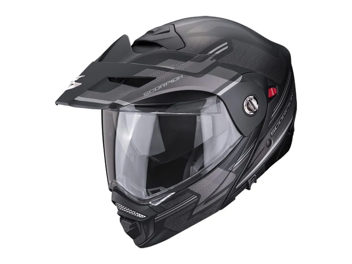 CASCO MODULARE SCORPION ADX-2 CARRERA NERO ARGENTO OPACO