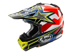 CASCO OFF ROAD ARAI MX-V EVO STARS & STRIPE FLUOR YELLOW 22-06