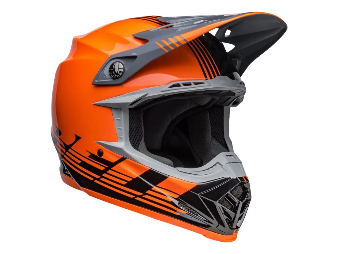CASCO OFF ROAD BELL MOTO-9 MIPS LOUVER NERO E ARANCIONE