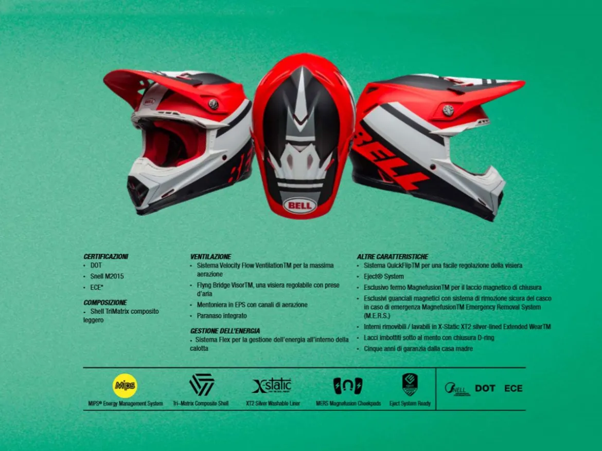 CASCO OFF ROAD BELL MOTO-9 MIPS NERO OPACO