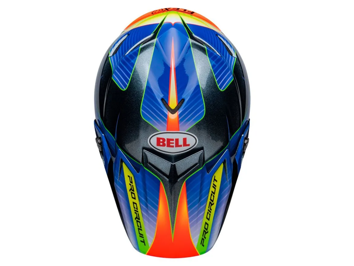 CASCO OFF ROAD BELL MOTO-9S FLEX PC23 ARGENTO METALIZZATO E BLU