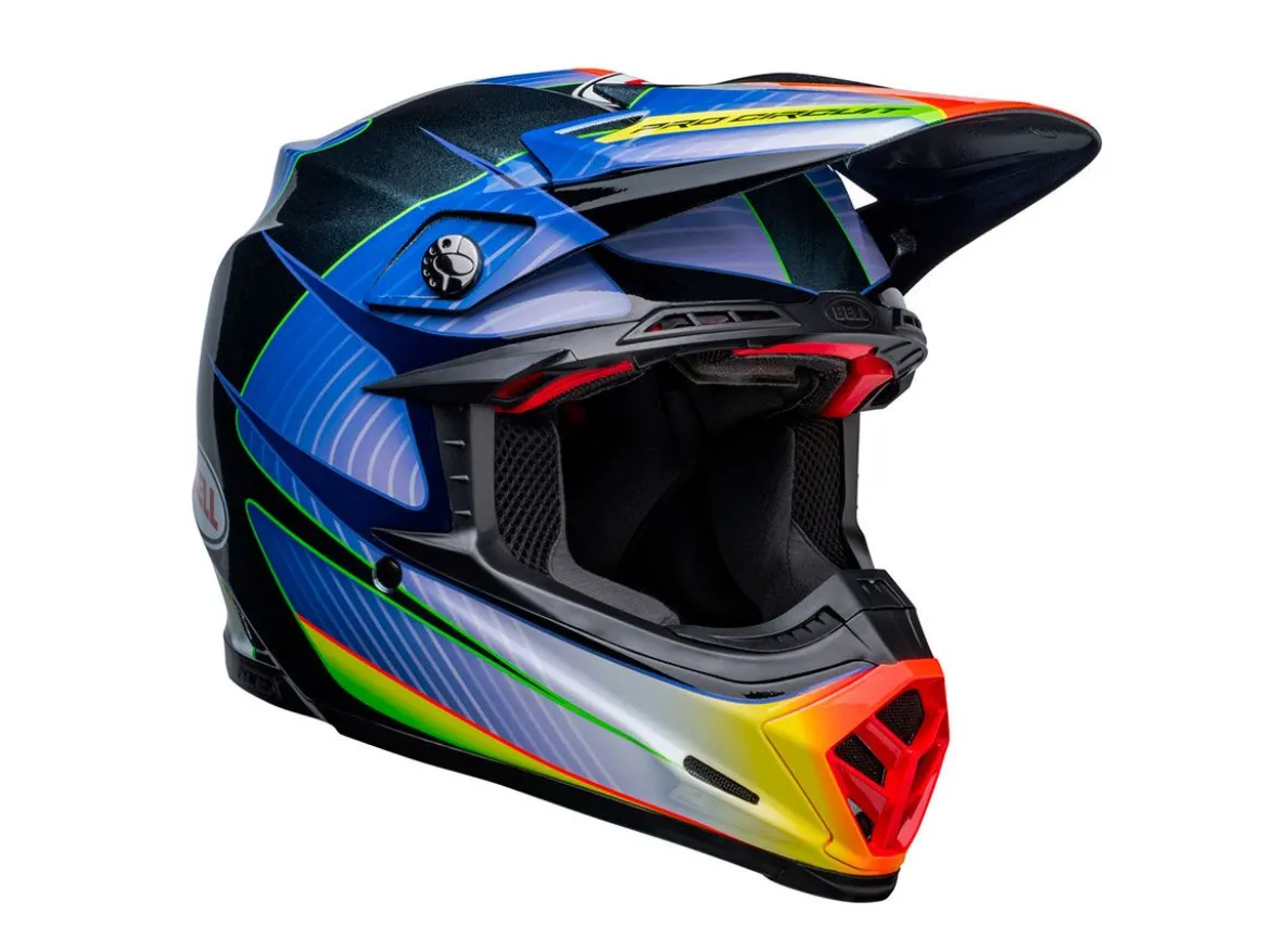 CASCO OFF ROAD BELL MOTO-9S FLEX PC23 ARGENTO METALIZZATO E BLU