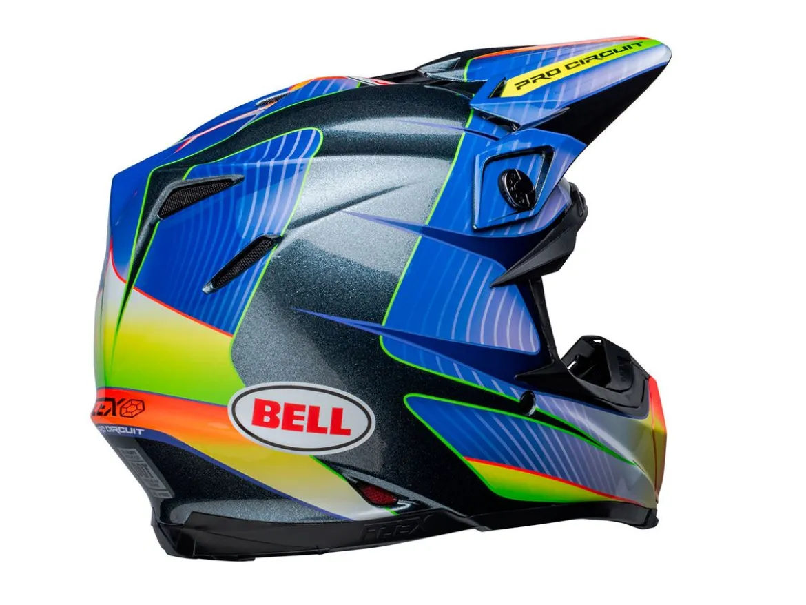 CASCO OFF ROAD BELL MOTO-9S FLEX PC23 ARGENTO METALIZZATO E BLU