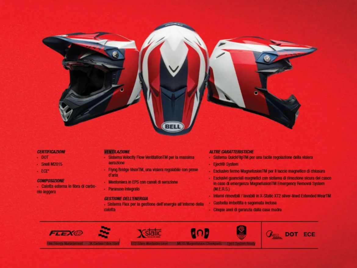 CASCO OFF ROAD BELL MOTO-9S FLEX SPRINT NERO E GRIGIO OPACO