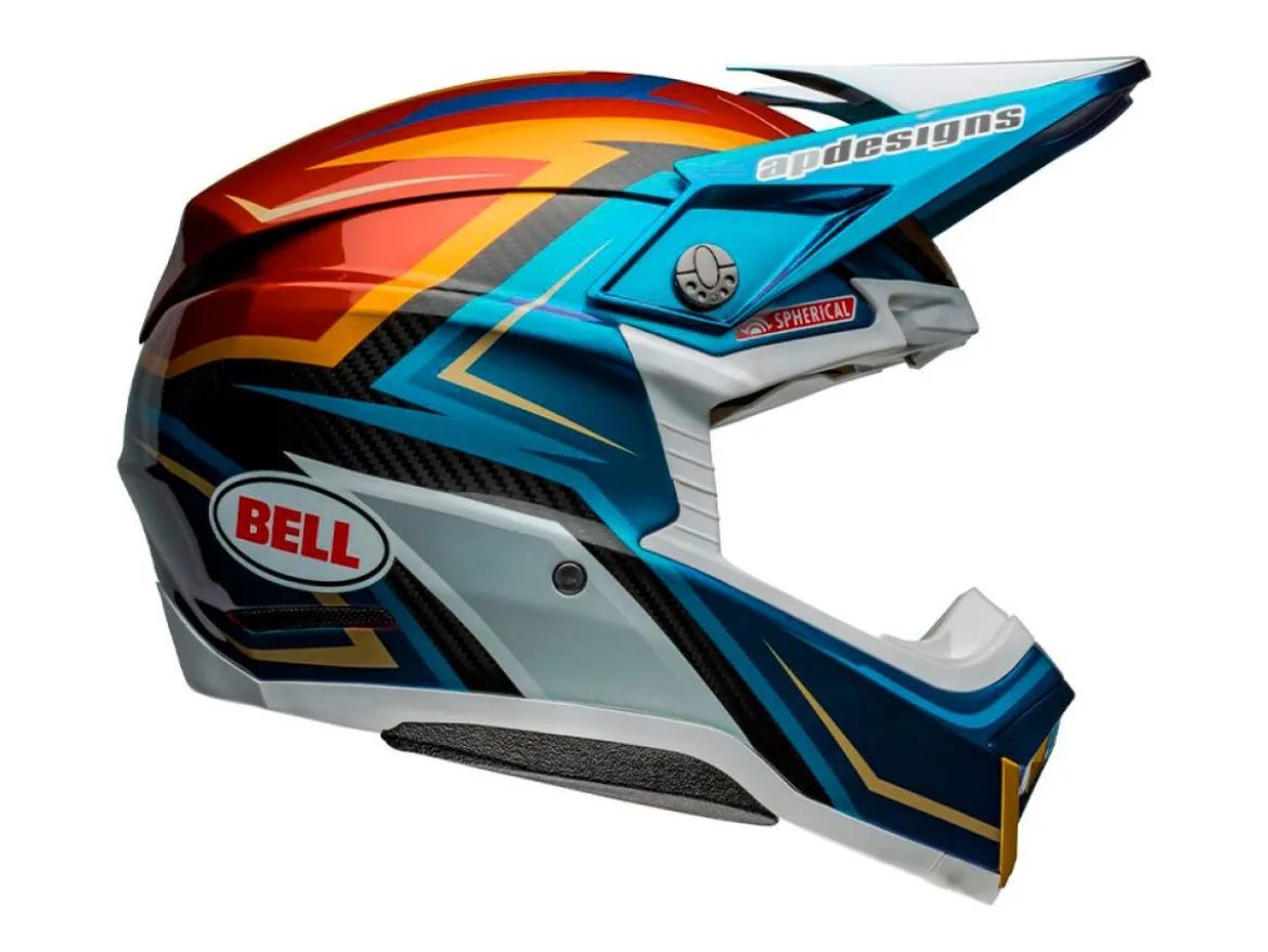 CASCO OFF ROAD BELL MOTO-10 SPHERICAL 2024 FASTHOUSE DITD ROSSO/ORO