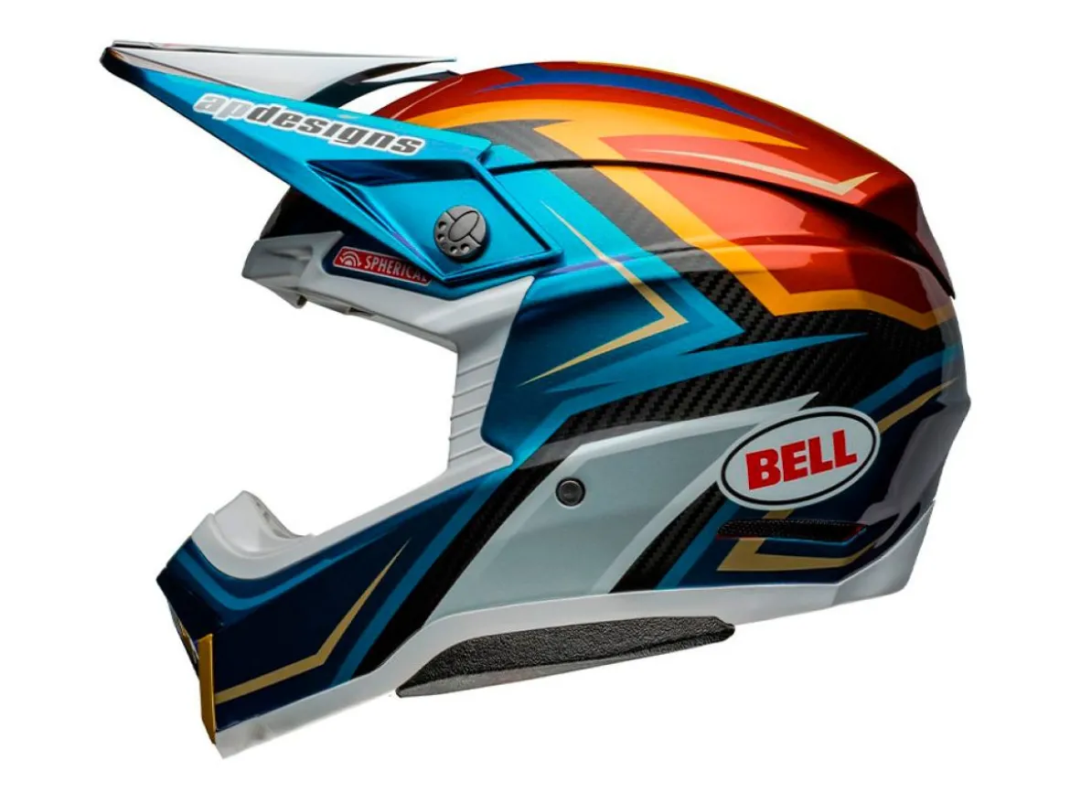 CASCO OFF ROAD BELL MOTO-10 SPHERICAL 2024 FASTHOUSE DITD ROSSO/ORO