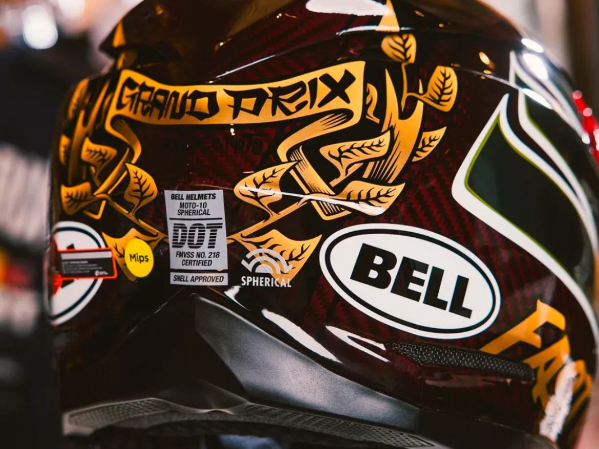 CASCO OFF ROAD BELL MOTO-10 SPHERICAL 2024 FASTHOUSE DITD ROSSO/ORO
