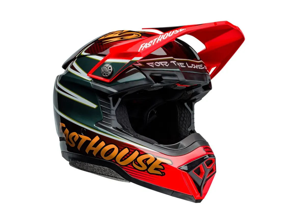 CASCO OFF ROAD BELL MOTO-10 SPHERICAL 2024 FASTHOUSE DITD ROSSO/ORO