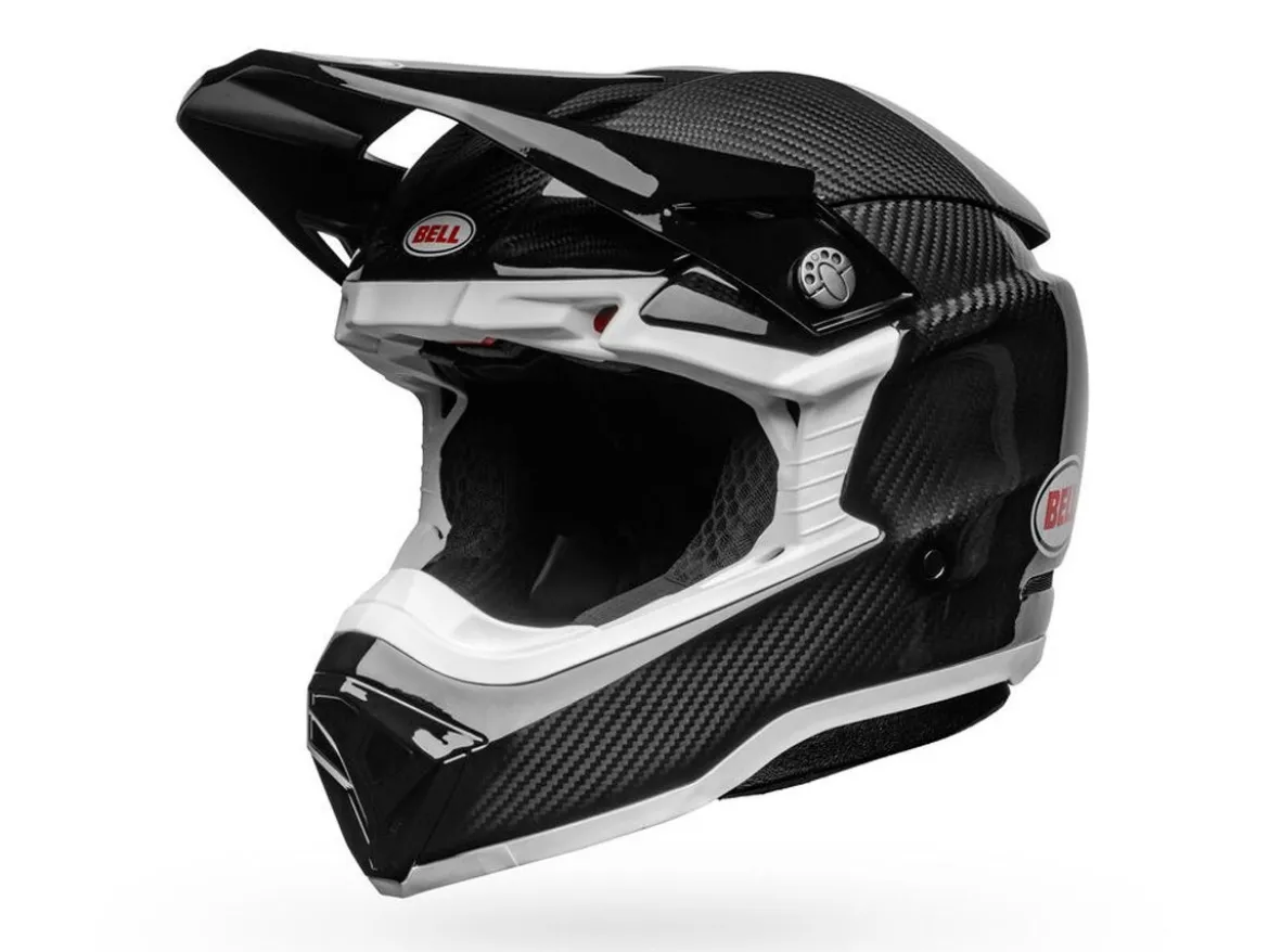 CASCO OFF ROAD BELL MOTO-10 SPHERICAL NERO / BIANCO LUCIDO