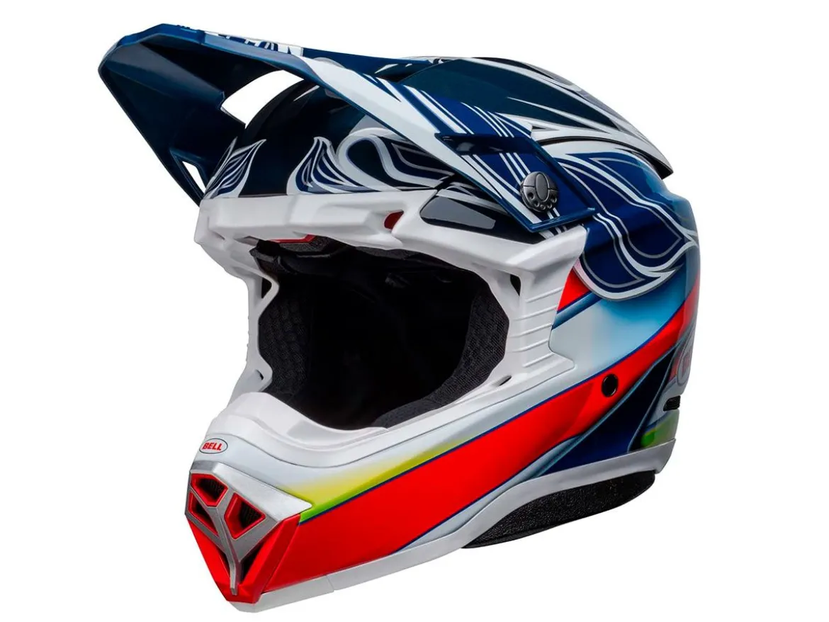 CASCO OFF ROAD BELL MOTO-10 SPHERICAL TOMACRPC23 BLU E BIANCO