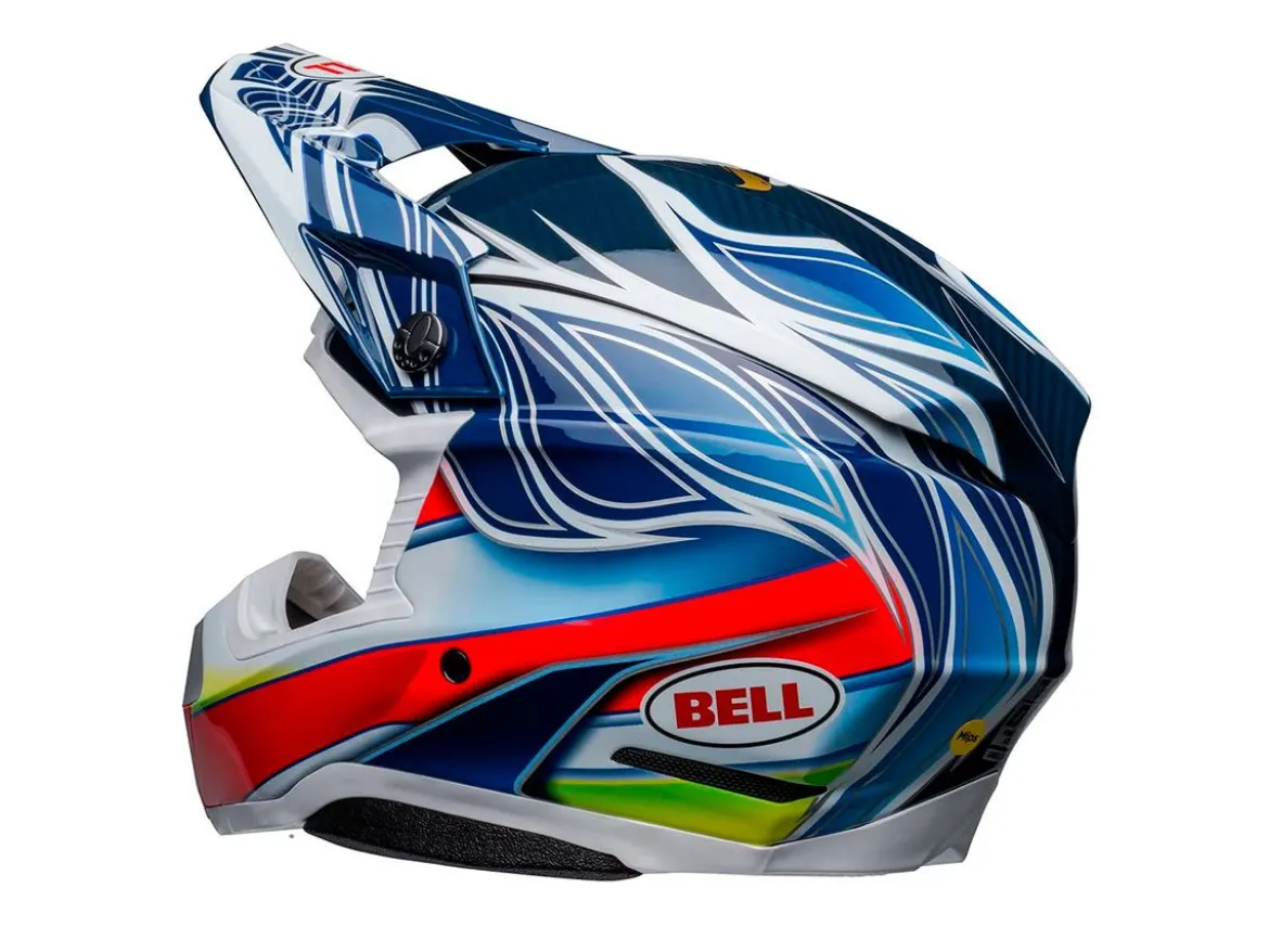 CASCO OFF ROAD BELL MOTO-10 SPHERICAL TOMACRPC23 BLU E BIANCO